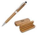 Eco Friendly Bamboo Pen Set w/ Black & Silver Trim Pen